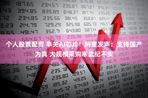 个人股票配资 事关AI芯片！阿里发声：支持国产为真 大规模采购寒武纪不实